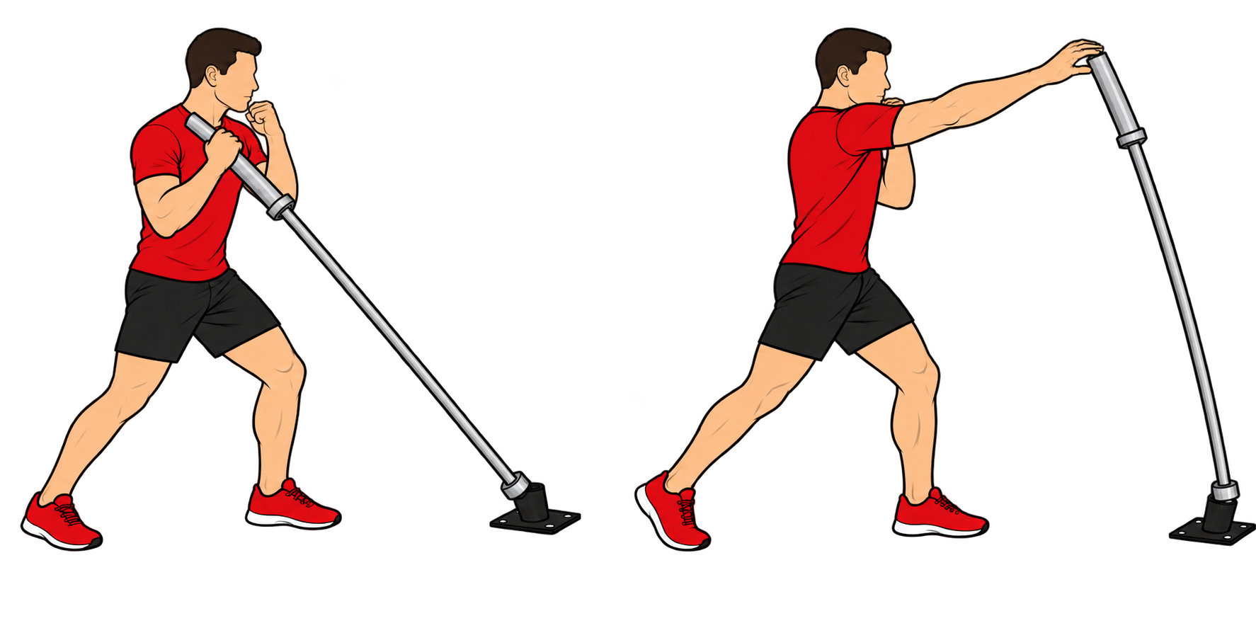 Landmine Push Throw（ランドマインプッシュスロー）：構え