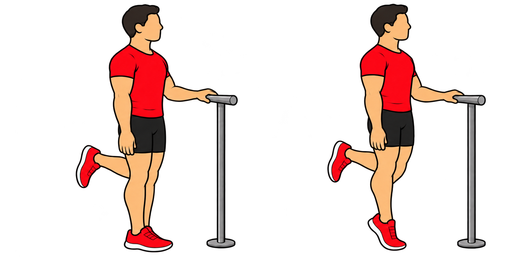 1-Leg Calf Raise(1レッグ・カーフレイズ):スタート:片脚立ち