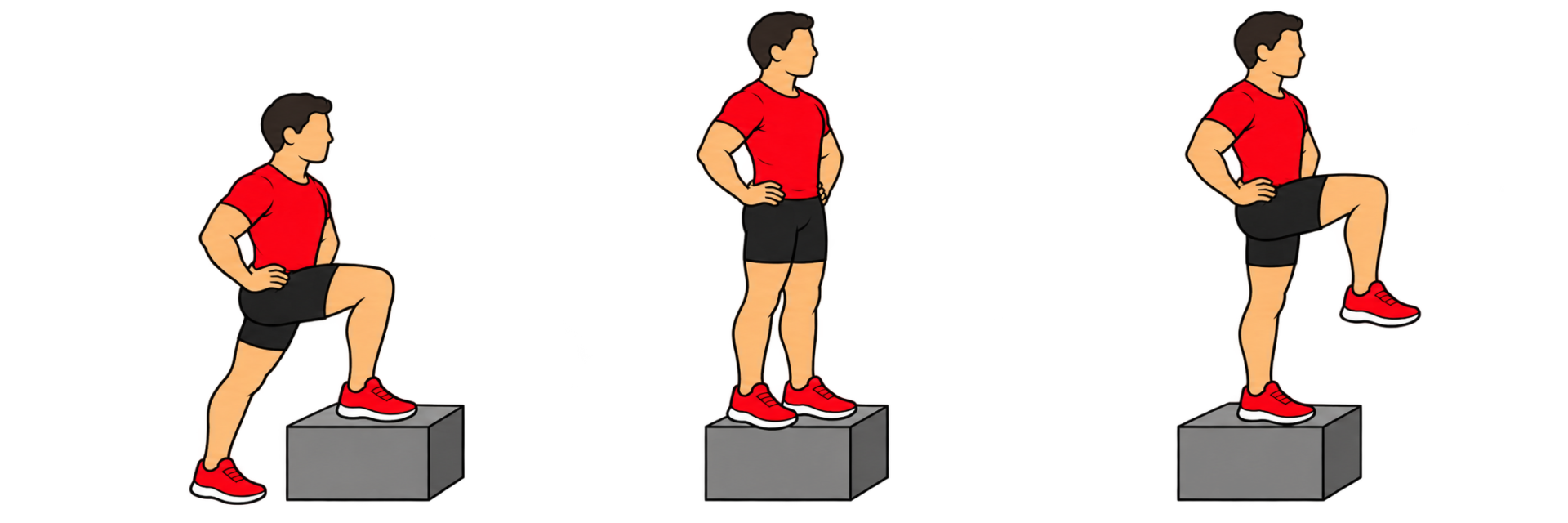 Step Up(ステップアップ):スタート:足を台へ