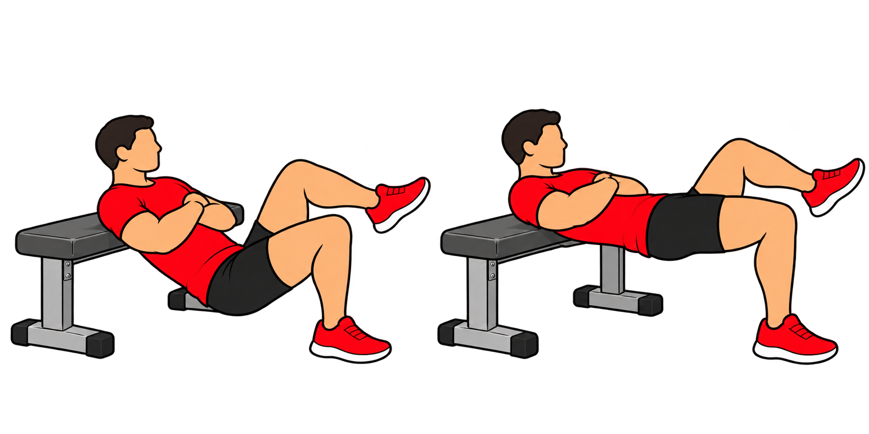 1-Leg Hip Thrust(1レッグ・ヒップスラスト):スタート:片足を浮かせる