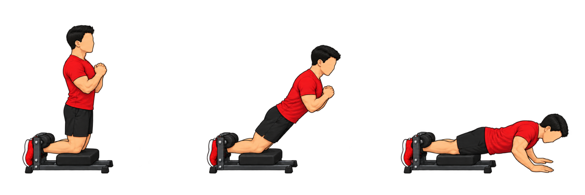 Nordic Hamstring Curl（ノルディックハムストリングカール）：スタート：足首を固定