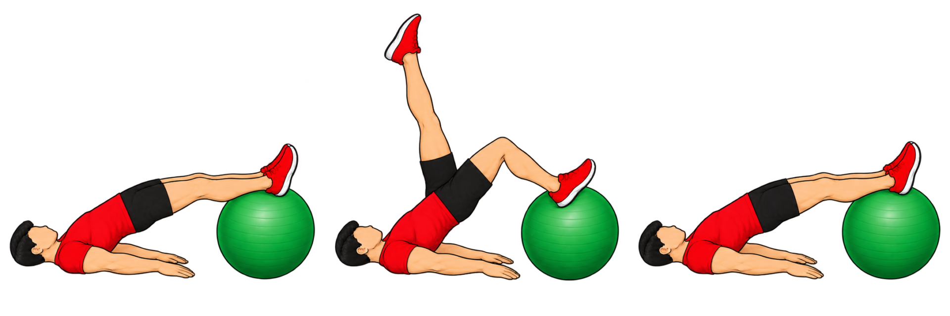 SB 1-Leg Leg Curl(SB 1レッグレッグカール):両かかとを乗せて準備