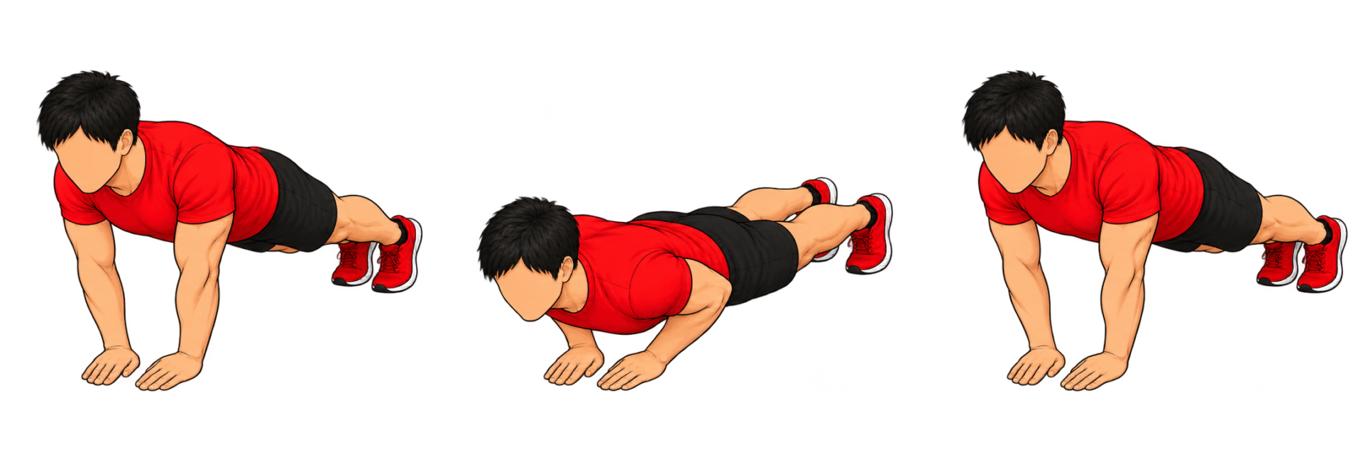 Narrow Push Up（ナロープッシュアップ）：スタート：手幅を狭くする